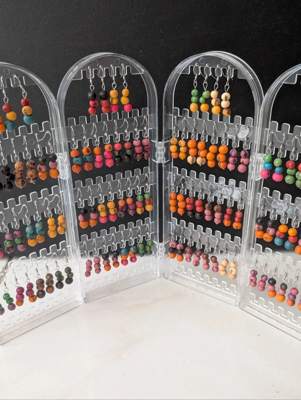 Clear Acrylic Jewelry Organizer - Transparent Folding Earring Display